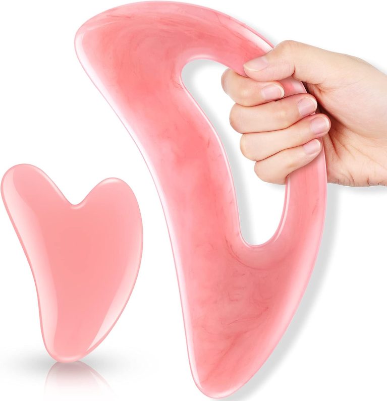 BBTO 2 Pcs Body Gua Sha Tool Large Resin Scraping Tools with Handle fo...