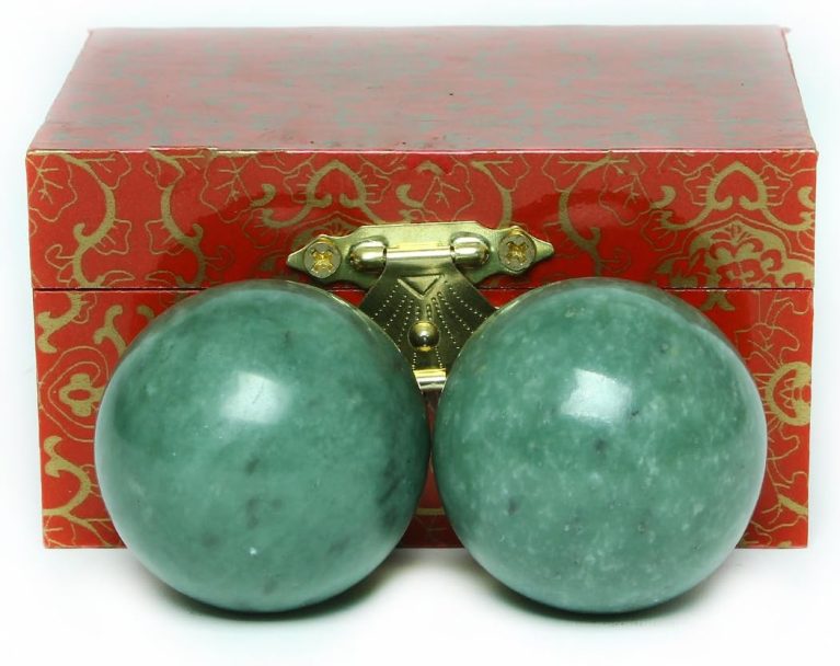 BRABUD 1.57" Marble Green Baoding Balls Chinese Health Exercise Massag...