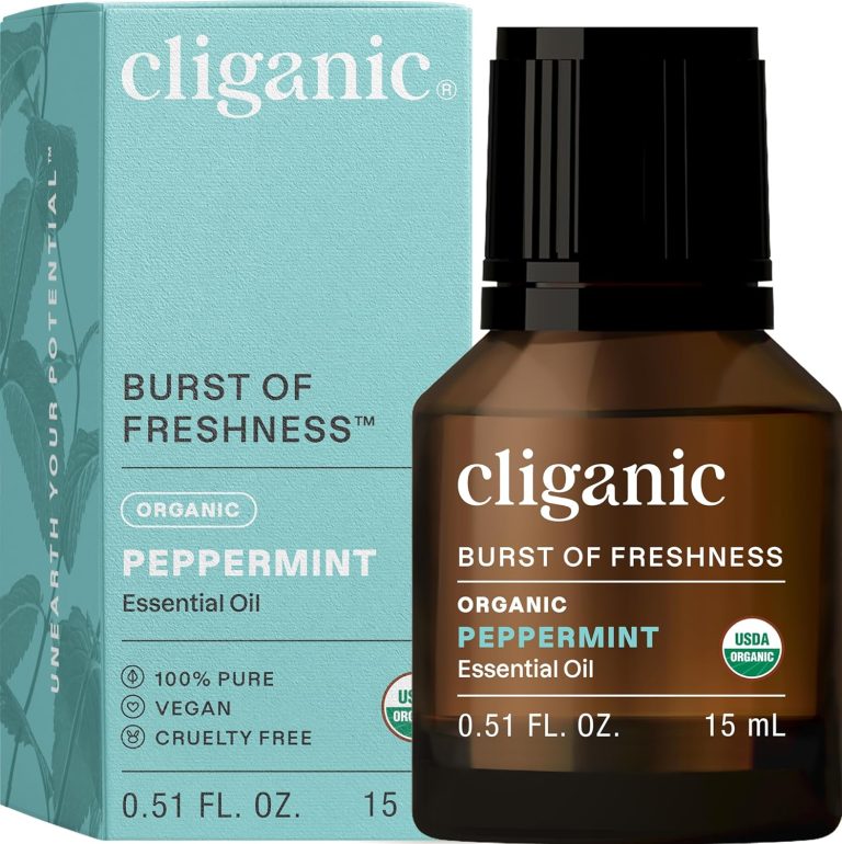 Cliganic Organic Peppermint Essential Oil, 0.51 FZ