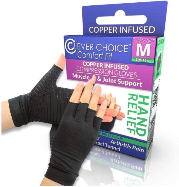 Comfort Fit Copper Infused Compression Gloves - Medium