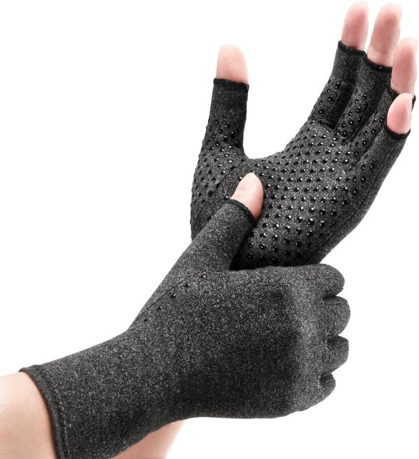 Compression Arthritis Gloves, Fingerless Compression Gloves to Allevia...