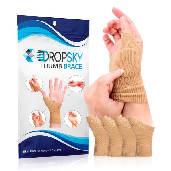 DropSky [4pcs] Gel Wrist Thumb Support Braces Soft with Gel Pad, Breat...