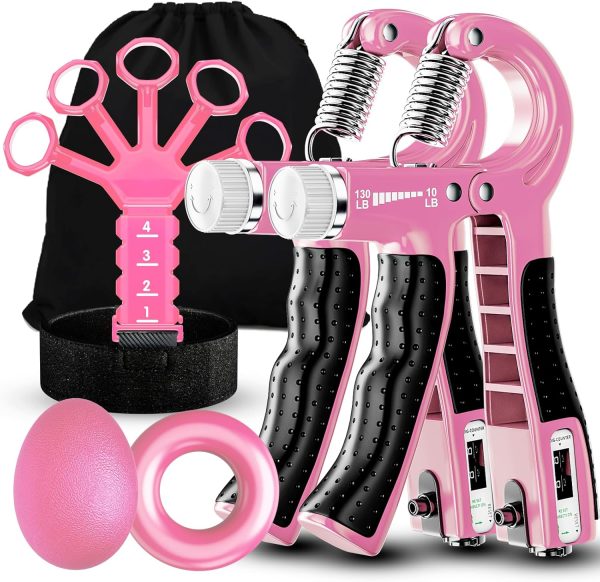 Grip Strength Trainer(5 Pack) with Finger Exerciser, Hand Grip Strengt...