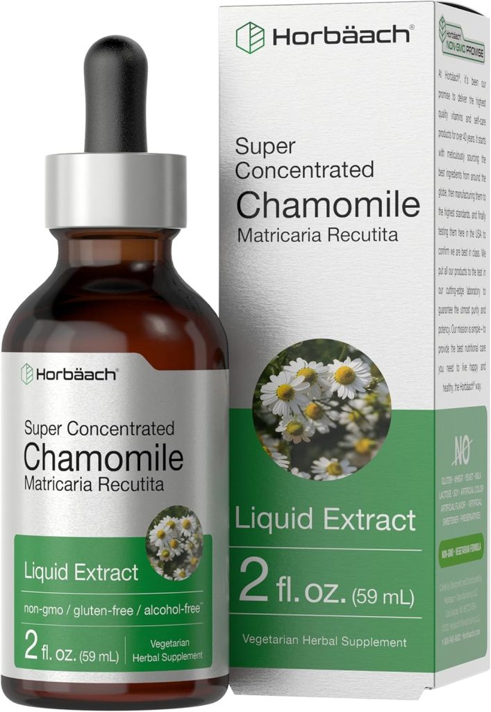 Horbäach Chamomile Extract Liquid | 2 fl oz | Alcohol Free Supplement ...