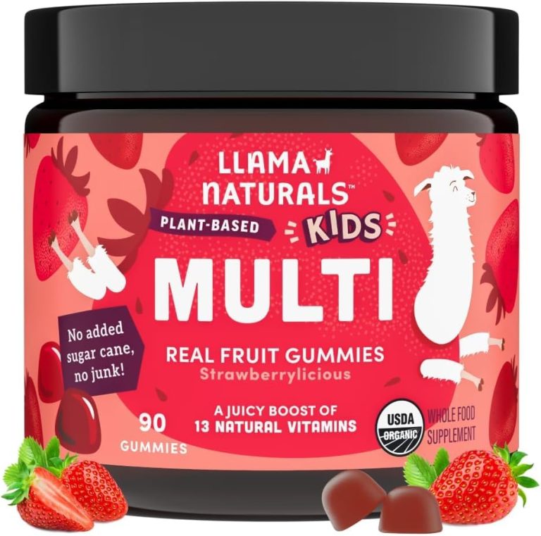 Llama Naturals Kids Multivitamin Gummies, Vegan, Organic with Vitamin ...