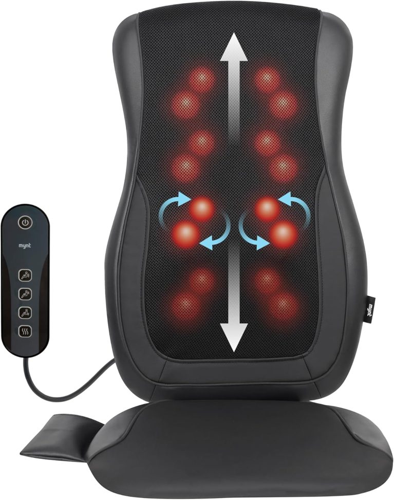 Mynt Black Acupressure Massage Chair Pad with 4 Deep Kneading Nodes, S...