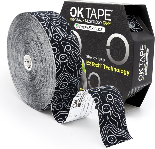OK TAPE Kinesiology Tape Bulk 103Feet, Pro Adhesive, Water-Resistant k...