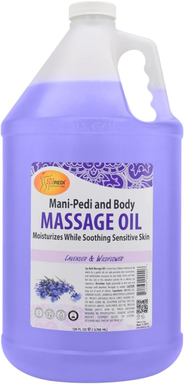 SPA REDI - Massage Oil, Lavender Wildflower, 128 Oz Professional Pedic...