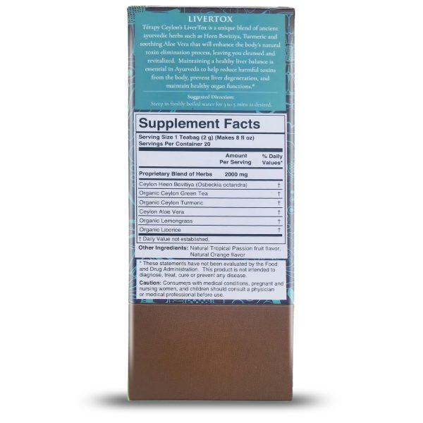 Térapy Ceylon LIVERTOX Organic Herbal Tea Bags | Helps with Liver Kidn...