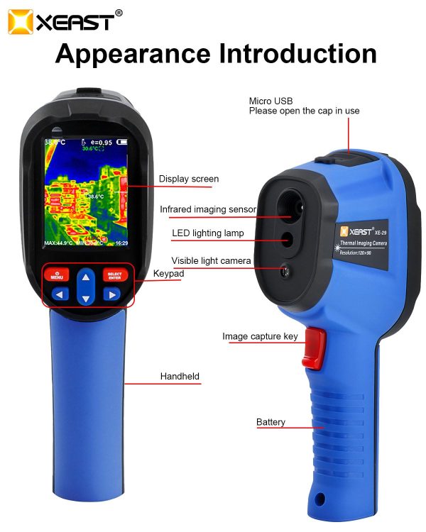 Thermal Imaging Camera Portable Handheld Infrared Thermal XE-29 2.8" T...