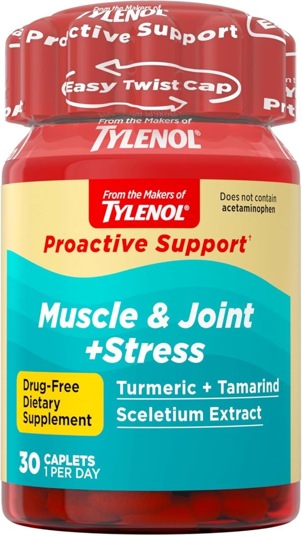 Tylenol Proactive Support* Muscle & Joint Supplements + Stress, Drug F...