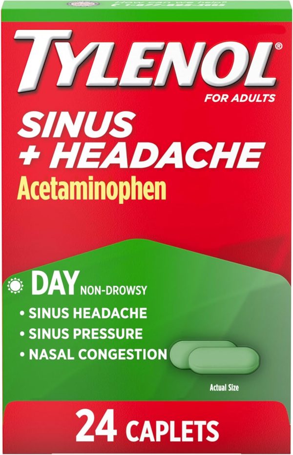 Tylenol Sinus + Headache Daytime Non-Drowsy Relief Caplets, Acetaminop...