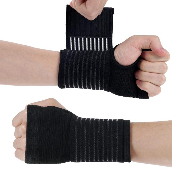 Wrist Brace, 2 Pack Elastic Wrist Support with Strap, Wrist Compressio...