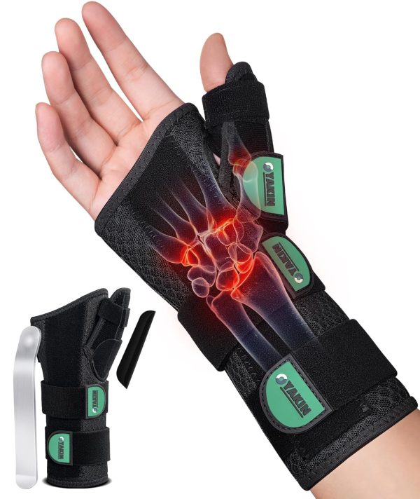 Wrist Brace with Thumb Support for Carpal Tunnel, Thumb Brace for De Q...