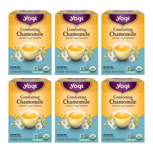 Yogi Tea Comforting Chamomile Tea - 16 Tea Bags per Pack (6 Packs) - O...