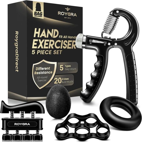 roygra Grip Strength Trainer (5 Pack), Forearm Strengthener Exerciser,...