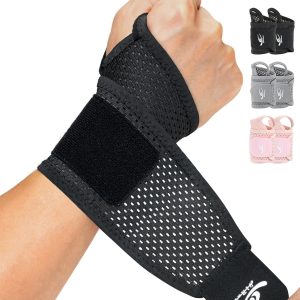 HiRui 2-Pack Ultra-Thin Mesh Wrist Wraps - Breathable, Adjustable Wris...
