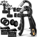 10 PCS Grip Strength Trainer Kit, Hand Gripper Strengthener, Forearm S…
