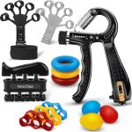 13 PCS Grip Strength Trainer Kit, Hand Gripper Strengthener, Forearm S…