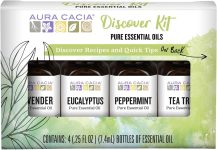 Aura Cacia Discover Essential Oils Kit, 4-Pack, Lavender, Eucalyptus, …