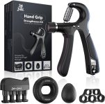 Bob and Brad Hand Grip Strengthener Kit with Counter (5 Pack), Forearm…