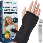 ComfyBrace® Carpal Tunnel Wrist Brace – with Splint and Palm Cushion -…