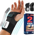 FEATOL 2 Pack Carpal Tunnel Wrist Brace For Work With Wrist Splint, 6….
