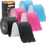 Kinesiology Tape Pro Athletic Sports (3 Rolls,60 Precut Strips) Waterp…