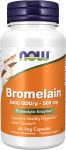 NOW Foods Supplements, Bromelain (Natural Proteolytic Enzyme) 2,400 GDU/g – 500 mg, Natural Proteolytic Enzyme*, 60 Veg Capsules