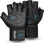 ihuan Ventilated Weight Lifting Gym Workout Gloves with Wrist Wrap Sup…