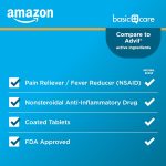 Amazon Basic Care Ibuprofen Tablets 200 mg, Pain Reliever/Fever Reduce…