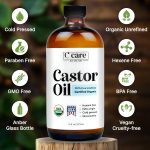 Castor Oil 100% Pure Organic Cold Pressed Unrefined Glass Bottle | USD…