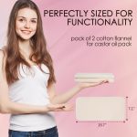 2Pcs Organic Cotton Flannel for Castor Oil Pack Wrap, Unbleached Reusa…