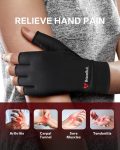 BraceBull Arthritis Gloves (1 Pair), Copper Infused Fingerless Compres…
