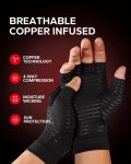 BraceBull Arthritis Gloves (1 Pair), Copper Infused Fingerless Compres…