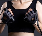 Workout Gloves, Black Gloves for Men Women, Breathable Half-Finger Fit…
