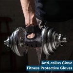 Workout Gloves, Black Gloves for Men Women, Breathable Half-Finger Fit…