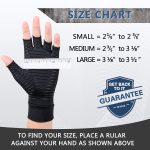 2 Pairs Copper Arthritis Gloves for Women Men, Fingerless Breathable &…