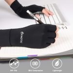 2 Pairs Copper Arthritis Gloves for Women Men, Fingerless Breathable &…
