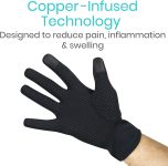 Vive Copper Arthritis Gloves – Full Hand Compression Touchscreen Finge…