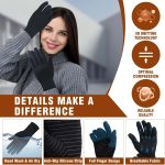 2 Pairs Full Finger Compression Gloves for Women Men, Copper Arthritis…