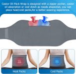 4Pack Castor Oil Pack for Knee, Neck and Abdomen, Reusable Compress Ca…
