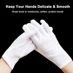 12Pairs White Cotton Gloves for Eczema and Dry Hands – Breathable Work…