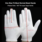 12Pairs White Cotton Gloves for Eczema and Dry Hands – Breathable Work…