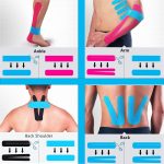 Kinesiology Tape Pro Athletic Sports (3 Rolls,60 Precut Strips) Waterp…