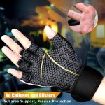 ihuan Breathable Weight Lifting Gloves: Fingerless Workout Gym Wrist S…