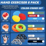 roygra Hand Grip Strengthener, Finger Exerciser, Multiple Resistance L…