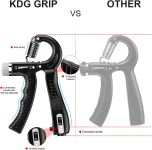 KDG Hand Grip Strengthener 2 Pack Adjustable Resistance 10-130 lbs For…