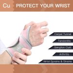 INDEEMAX 2 Pack Copper Wrist Brace Support for Carpal Tunnel, Pain Rel…