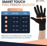 Copper Compression Full Finger Arthritis Gloves – Palm Grips – Touch S…